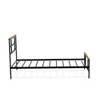 East West Furniture IGTBB04 Ingram Modern Bed Frame with 4 Metal Legs - High-Class Bed Frame in Powder Coating Black Color