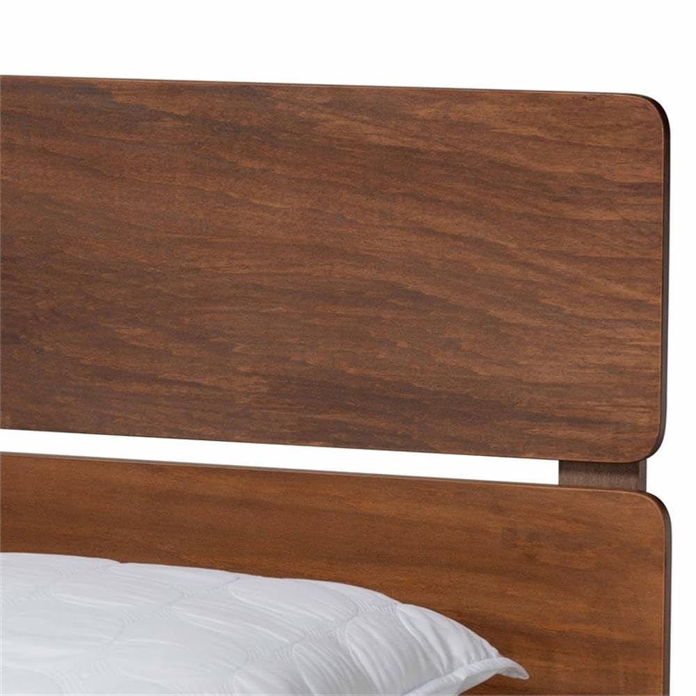 Baxton Studio Anthony Modern and Contemporary Walnut Brown Finished Wood Queen Size Panel Bed