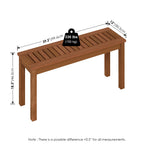 Furinno Tioman Hardwood Outdoor Backless Country Stool Bench in Teak Oil, Natural