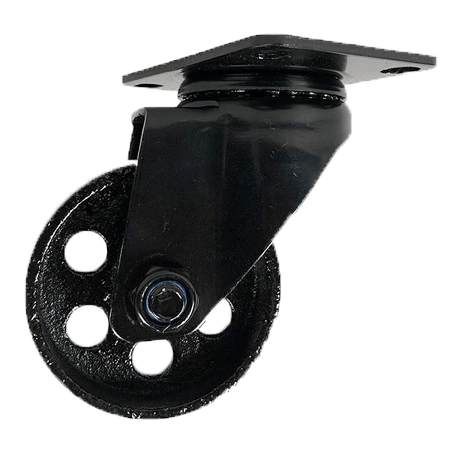 Osborne Heavy Duty Metal Caster Wheels (Set of Four), 3 7/8'' H x 3 3/4'' W, Black Swivel Industrial Vintage Wheels for Furnitur