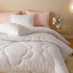 Luxlovery White Sunflower Comforter Set King Boho Floral Farmhouse Bedding Comforter Set King Size Elegant Big Flower Printed So