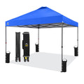 CROWN SHADES 10x10 Pop Up Canopy Tent - Patented Center Lock One Push Instant Outdoor Canopy Beach Tent with STO-N-Go Bag 8 Stak