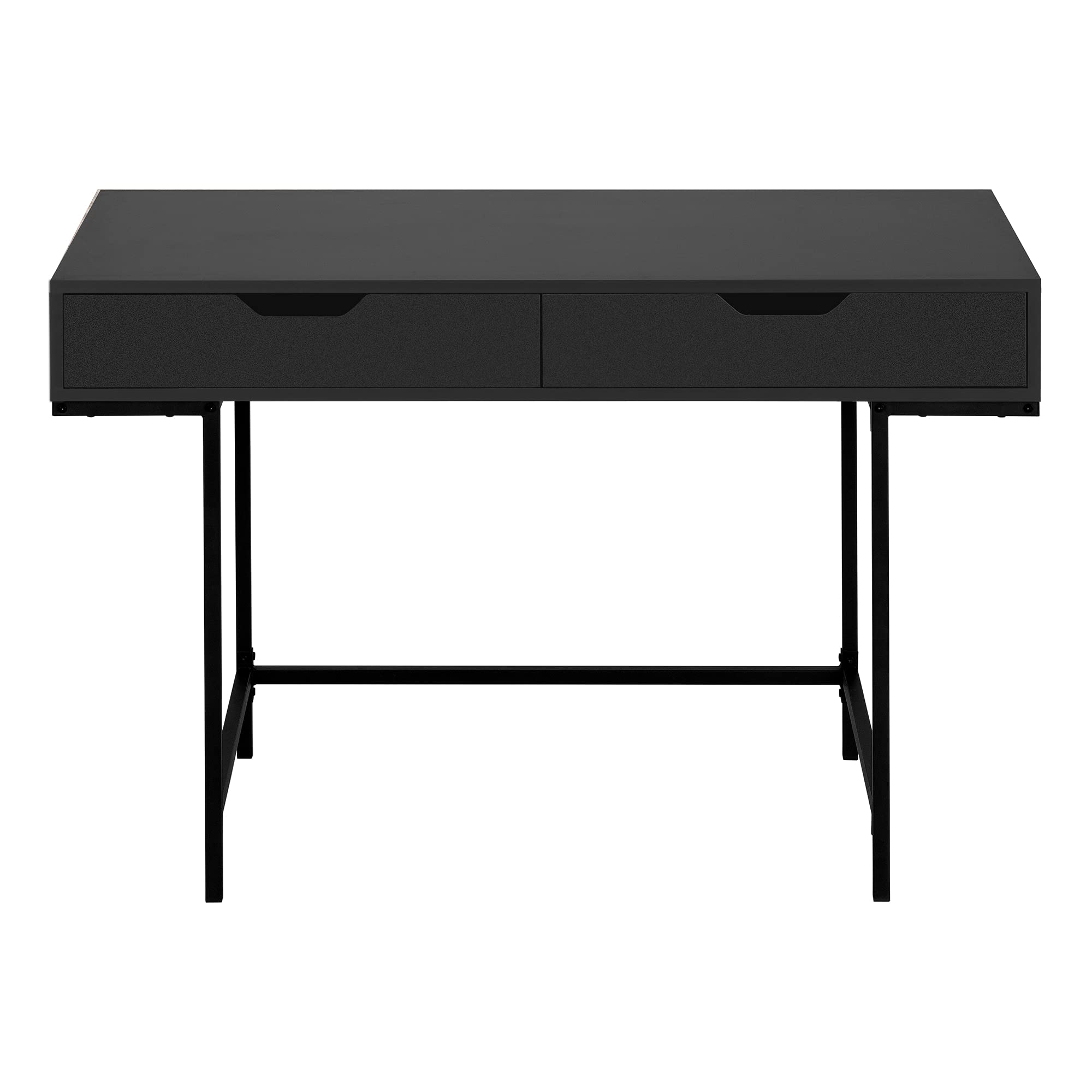 Monarch Specialties I 7556 Computer Desk, Home Office, Laptop, Storage Drawers, 48&quot; L, Work, Metal, Laminate, Black, Contemporary, Modern