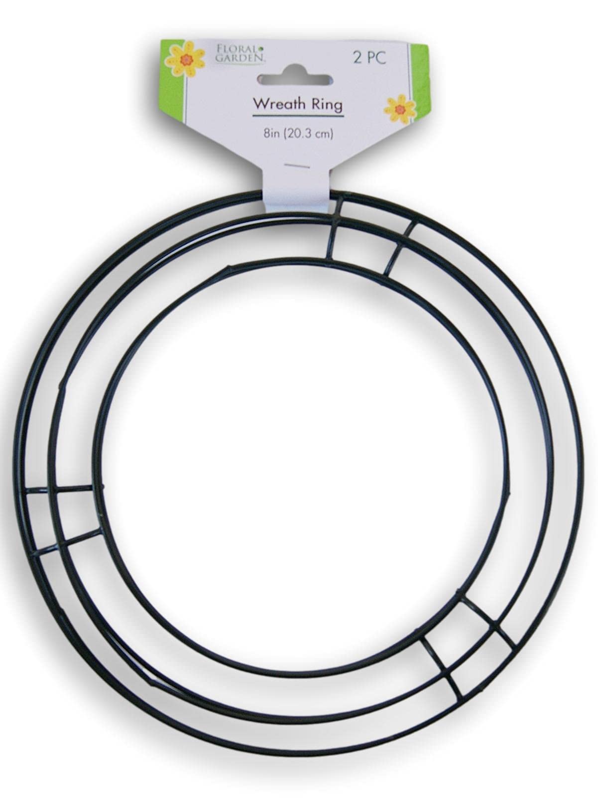 Fantastic Fall Floral Garden Wire Metal Wreath Form - 8 Inch Diameter - 2 Count