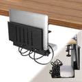 Luketure Desk Side Storage, Laptop Holder With Cable Management Tray, 2 In 1 Steel Under Desk Laptop Mount, Table Organization,