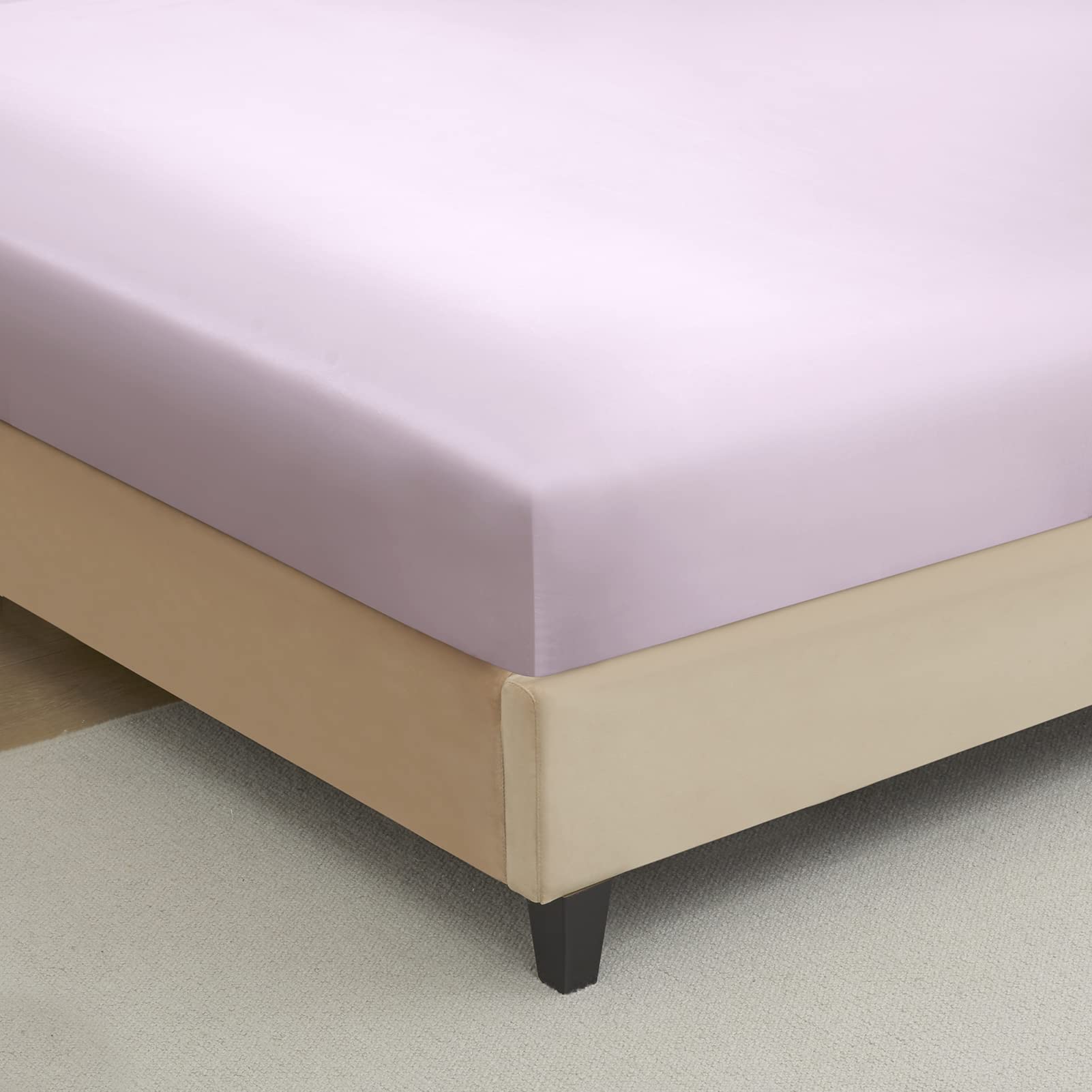 Twin Extra Long Silk Satin Fitted Sheet, Soft Deep Pocket Single Bottom Bed Sheets Sold Separately, Wrinkle Free, Non- Fading, B