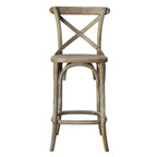 Modway Gear X-Back Wood Counter Bar Stool In Gray