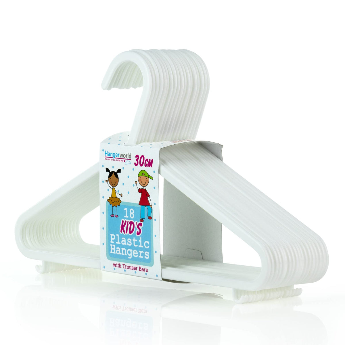 HANGERWORLD 18 Pack 11.8inch White Plastic Kids Hanger - Sized for Baby, Toddler and Children