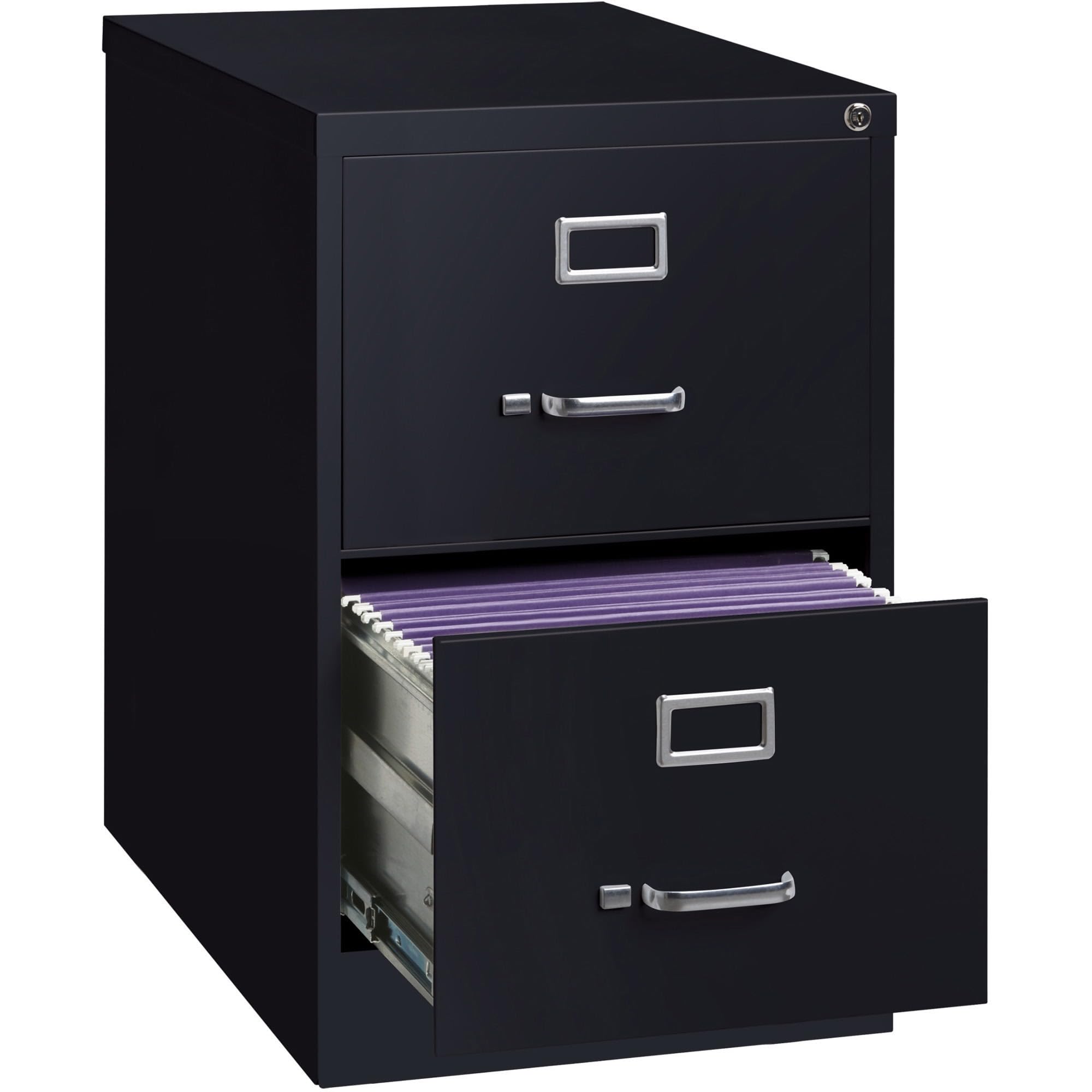 Lorell 2-Drawer Vertical File, Legal, 18 by 26-1/2 by 28-3/8-Inch, Black