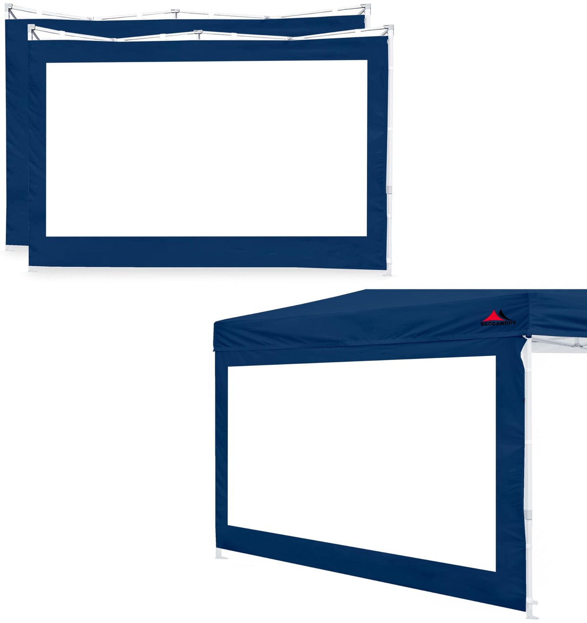 Scocanopy Clear Window Sidewall For 12X12 Canopy Frame, 3 Pack Sunwalls Only,(Navy Blue)
