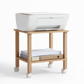 YUFAM 2 Tier Printer Stand with Storage,Under Desk Shelf Printer Table,Small Printer Stand with Wheels,Rolling Printer Cart for 