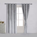 Cherry Home Super Soft Luxury Room Darkening Velvet Silver Gray Classic Blackout Curtains Panels Home Theater Grommet Drapes 52W