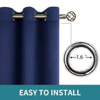 Bgment Blackout Curtains For Bedroom - Grommet Thermal Insulated Room Darkening Curtains For Living Room, Set Of 2 Panels (42 X