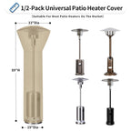 Outdoorlines Waterproof Outdoor Patio Heater Covers With Zipper And Storage Bag, Dust-Proof Uv-Resistant Windproof Propane Heavy Duty Heater Cover For Standing Heater, 2 Packs-89Hx33Dx19B Inch Camel