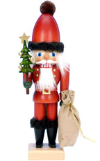 Christian Ulbricht Alexander Taron Seasonal Decorative Collectible Nutcracker Santa With Tree And Sack 12" H X 4" W X 4" D