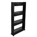 Rincy 4 Layer Multipurpose Plastic Storage Organizer Slim Rack Shelf With Wheels | Slim Slide Out Kitchen Trolley Rack Holder St