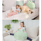Dxde4U Frog Plush Pillow, Giant Frog Stuffed Animal (25.6 * 23.6 Inch), Adorable Jumbo Frog Plush Toy Hugging Pillow, Home Cushi