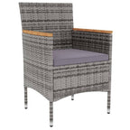 vidaXL 3 Piece Patio Dining Set Poly Rattan Conversation Set - Gray & Brown with Dark Gray Cushions - Ergonomic Design for Garden & Outdoor **Dining**