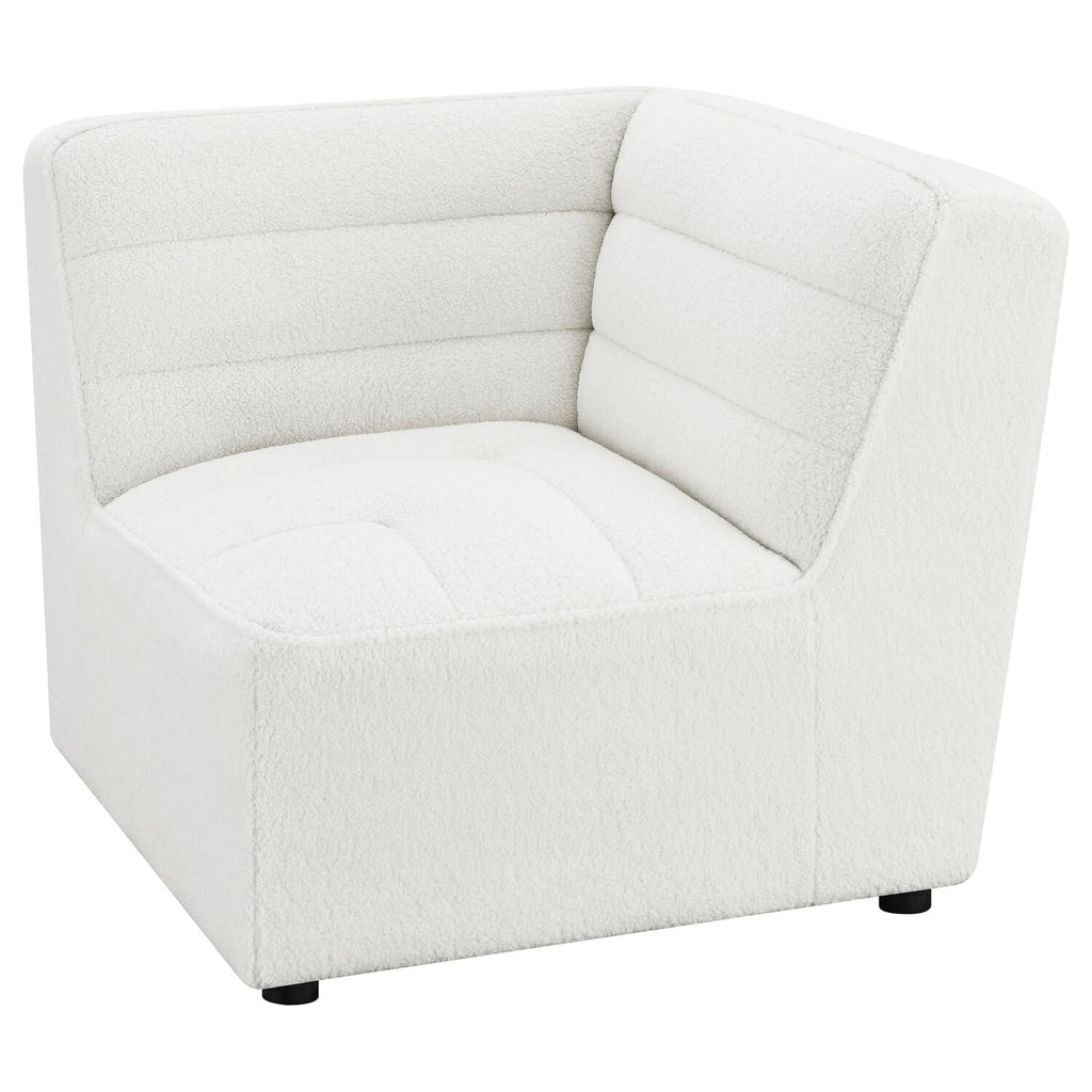 Coaster Sunny Contemporary Faux Leather Upholstered Corner in Natural