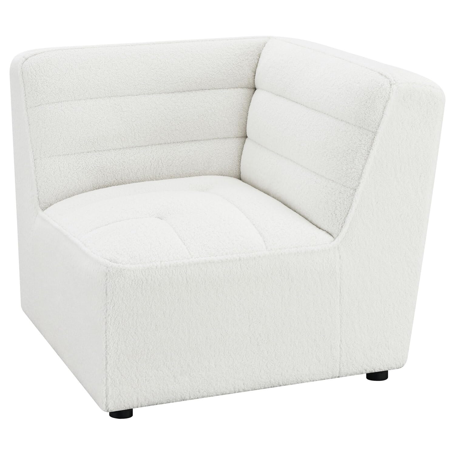 Coaster Sunny Contemporary Faux Leather Upholstered Corner in Natural