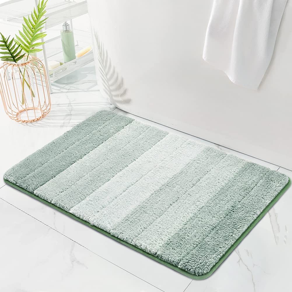 Kmson Ombre Bath Mat Bathroom Rugs, Non Slip Ultra Soft And Water Absorbent Bath Carpet, Machine Washable Quick Dry Bedroom Door