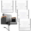 Hoolerry 4 Pcs Gray Edge Salon Chair Cover Clear Plastic Square Hairdressing Covers Protectors for Fits Most Standard Chairs Rei
