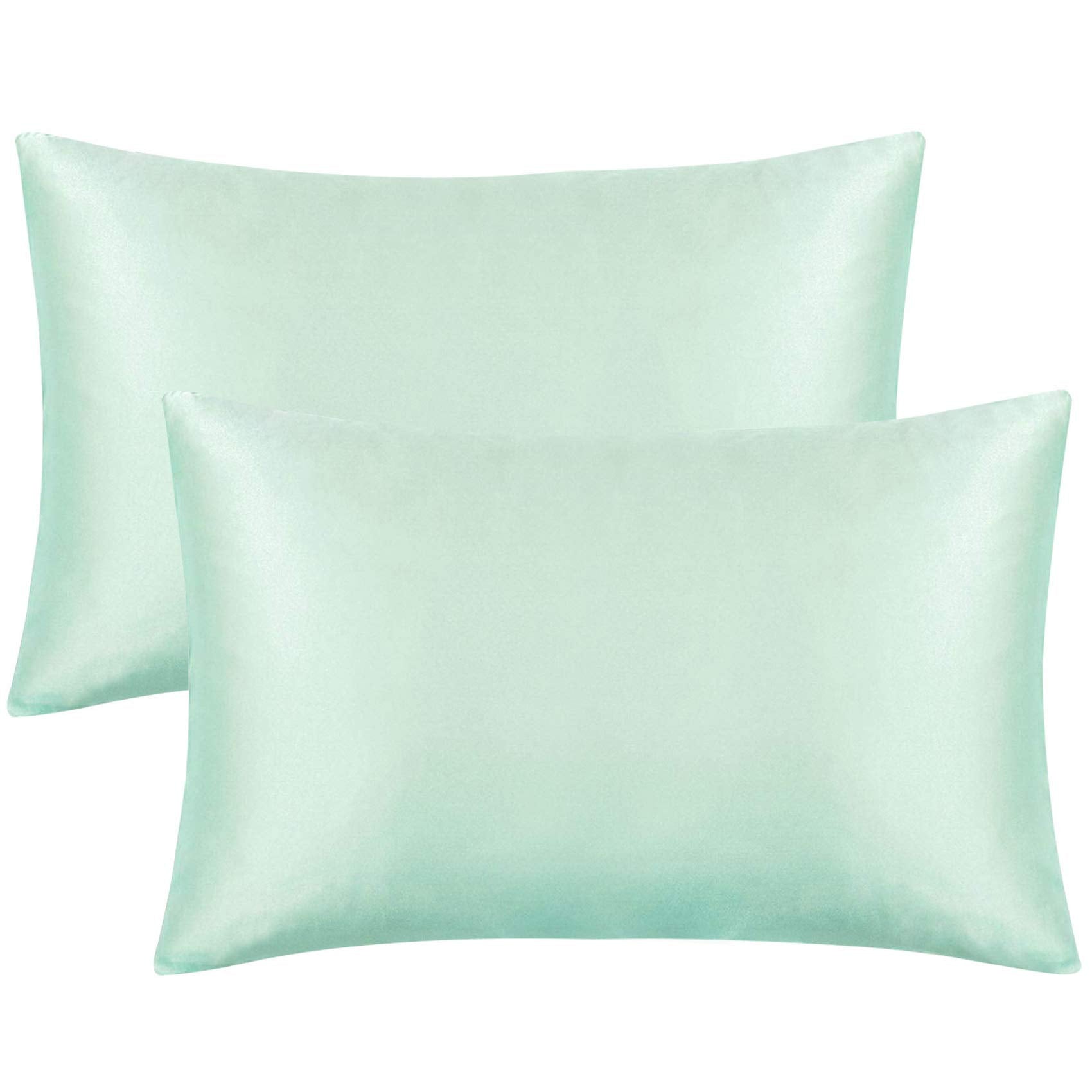 Flxxie 2 Pack Zipped Satin Queen Pillowcases For Hair And Skin, Silky And Super Soft (20'X30') Zippered Satin Pillow Cases, Cy