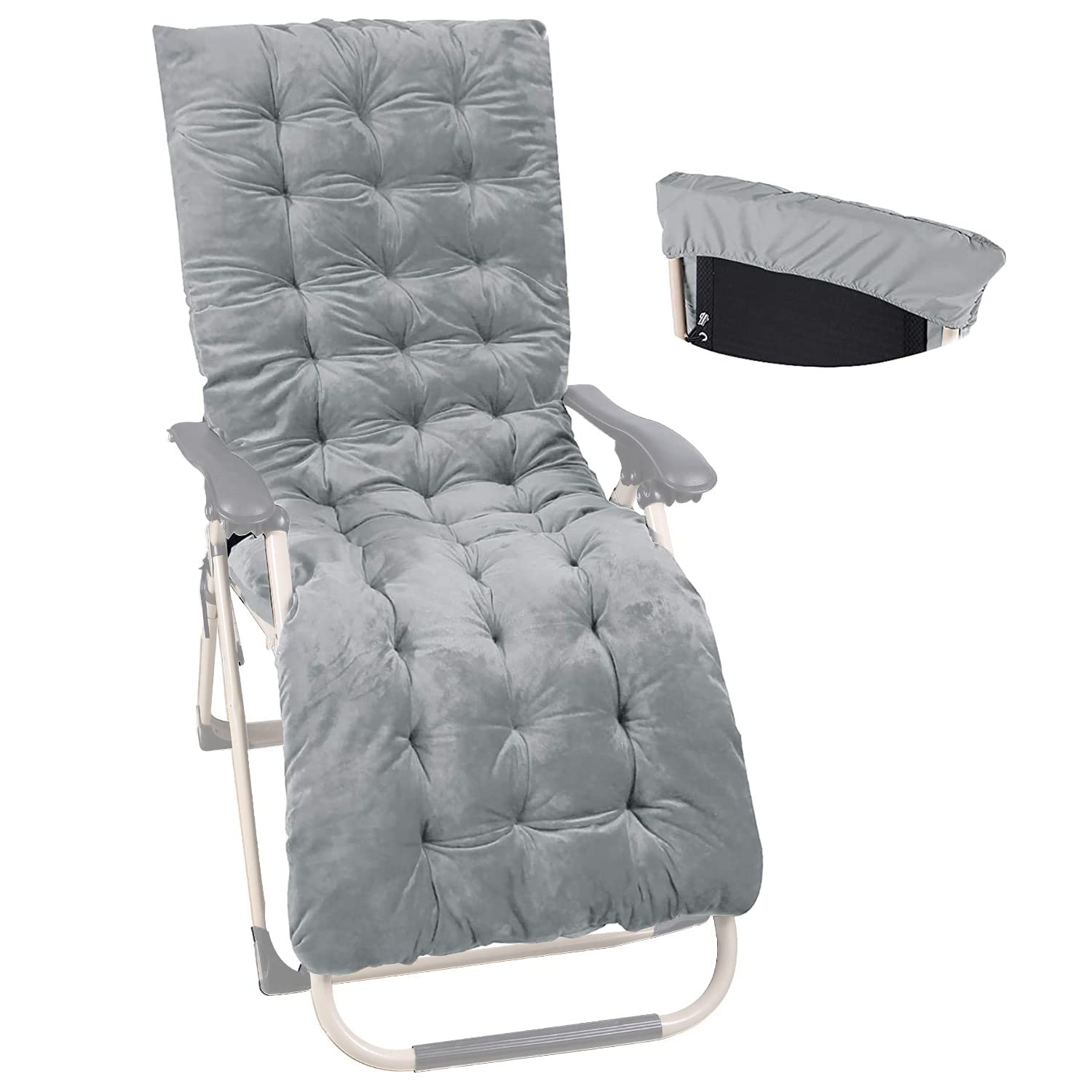 Redcamp 21' Wider Chaise Lounge Chair Cushion For Patio Furniture, Thicker Soft Comfortable Zero Gravity Chair Pad For Outdoor