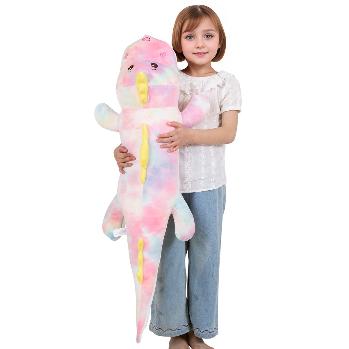Tianmihou 40Inch Gaint Dinosaur Plush Stuffed Animals, Soft Rainbow Dinosaur Stuffed Large Pillow Toy, Cute Dinosaur Plushies Gi