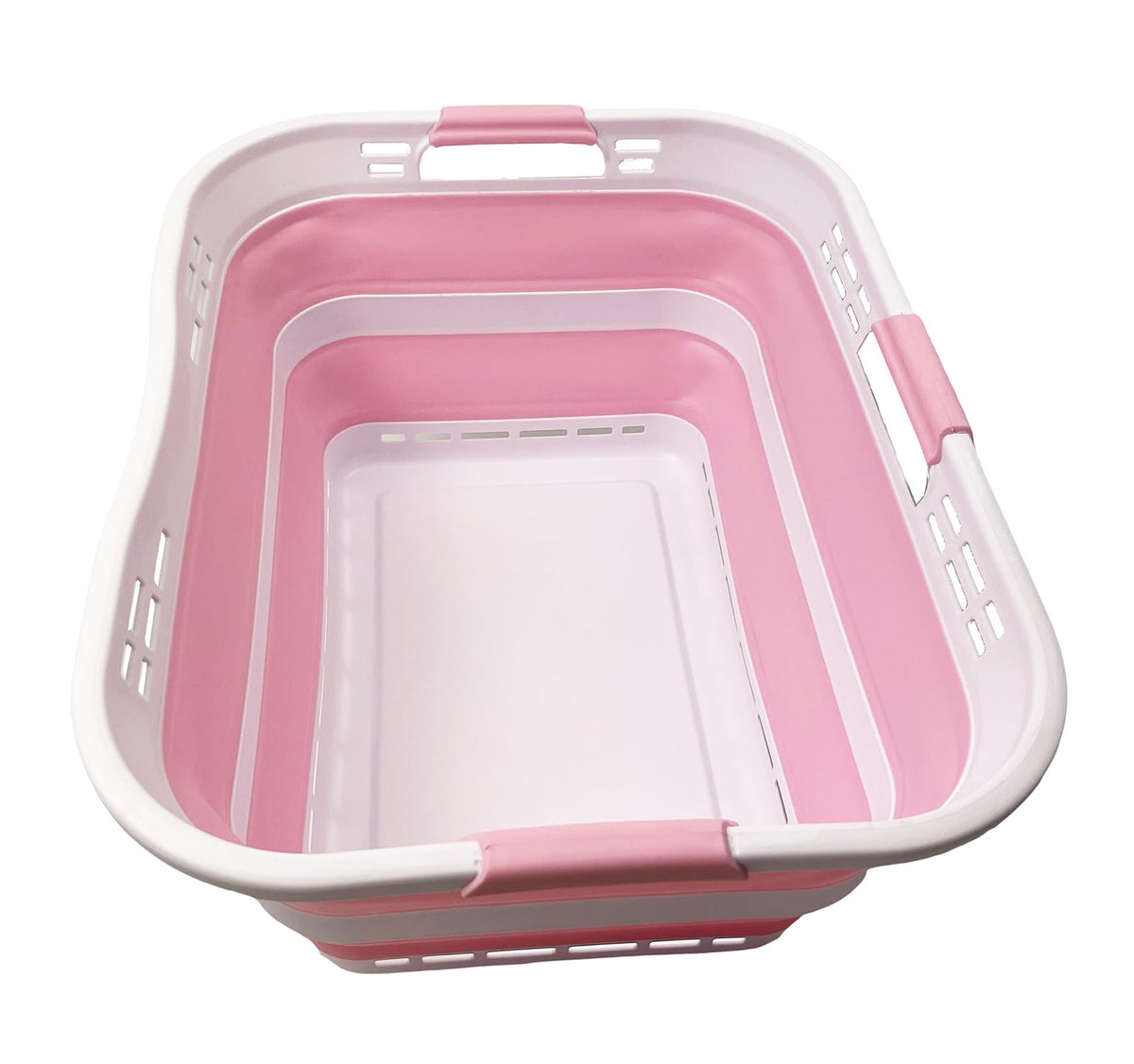 SAMMART 42L (11 Gallon) Collapsible Plastic Storage Basket  Foldable Pop Up Storage Container/Hamper  Portable Laundry Organiz
