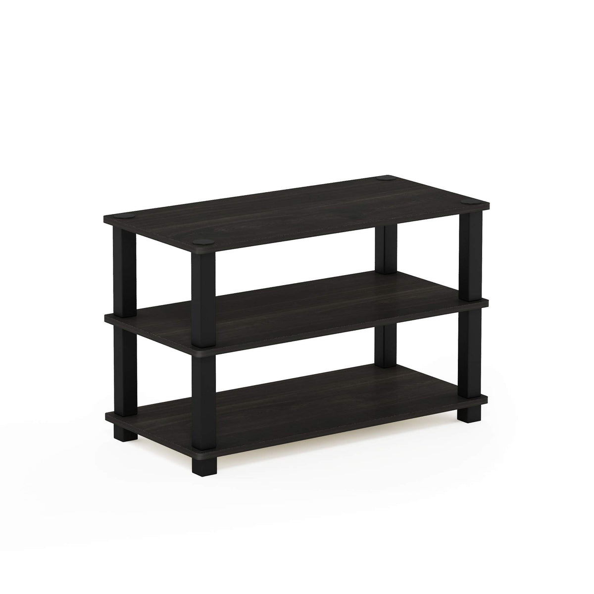 Furinno Turn-S-Tube 3-Tier Shoe Rack, Espresso/Black