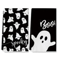 AnyDesign Halloween Kitchen Towel 18 x 28 Inch Black White Ghost Dishcloth Scary Hand Drying Tea Towel for Halloween Baking Cook