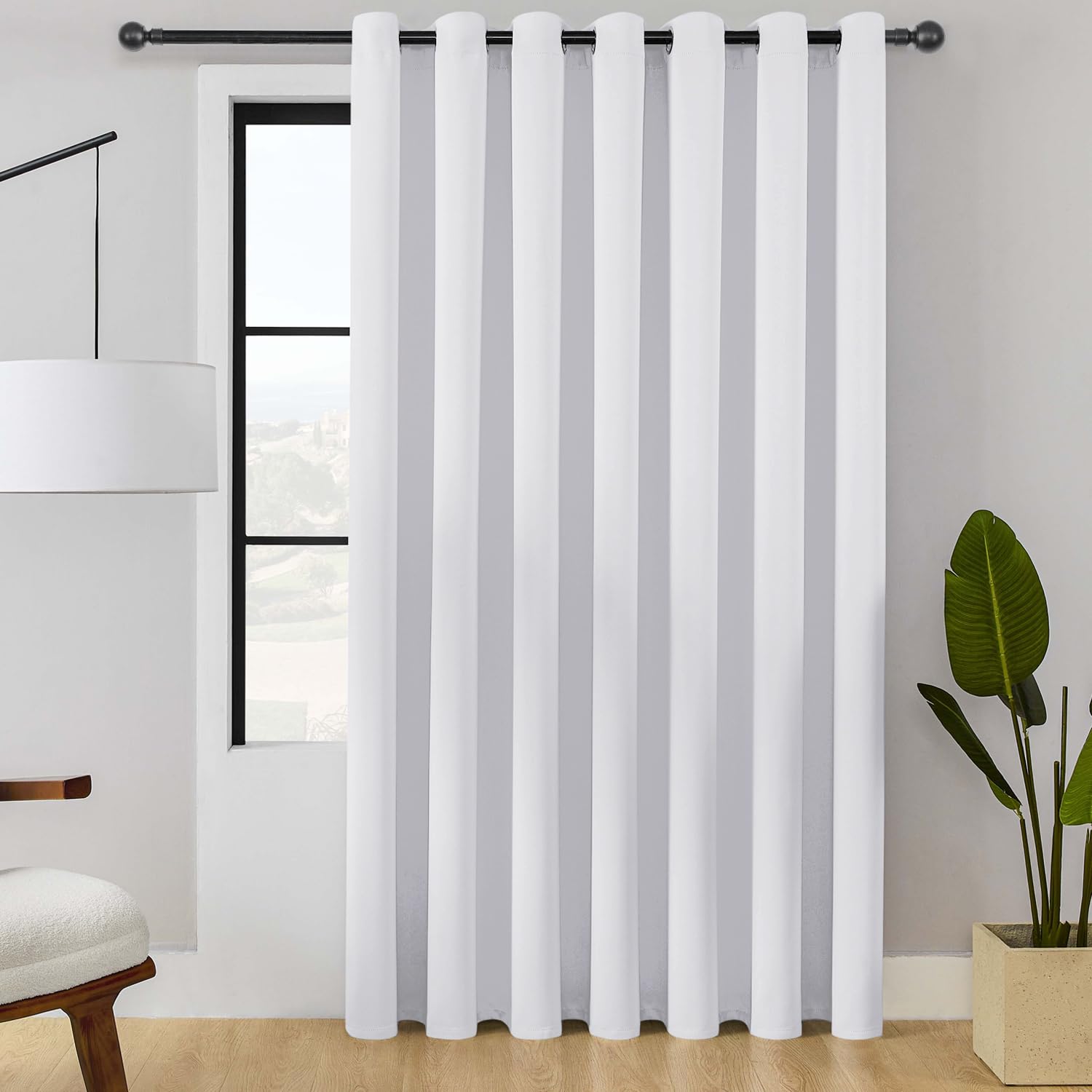 Chrisdowa Room Divider Curtain 108 Inches Long, Wide Blackout Sliding Door Curtain For Bedroom, Room Darkening Privacy Window Cu