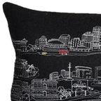 HomeRoots Grey 35' Black New Orleans Nighttime Skyline Lumbar Decorative Pillow