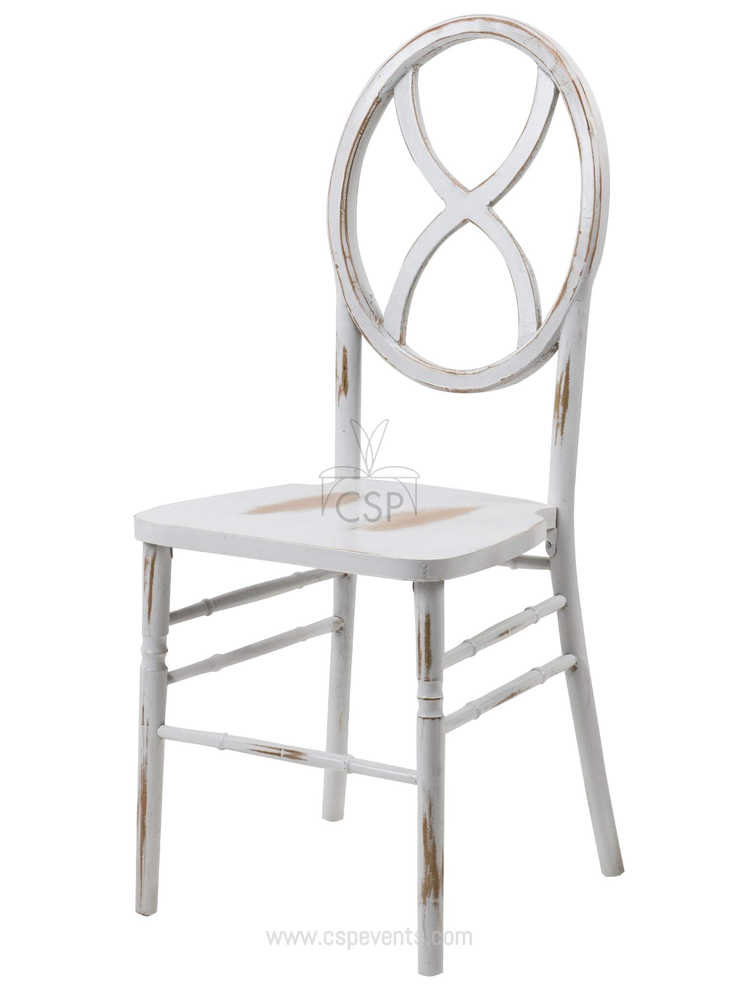 Commercial Seating Products Sandglass Lime White Wood Chairs, 1-Pack