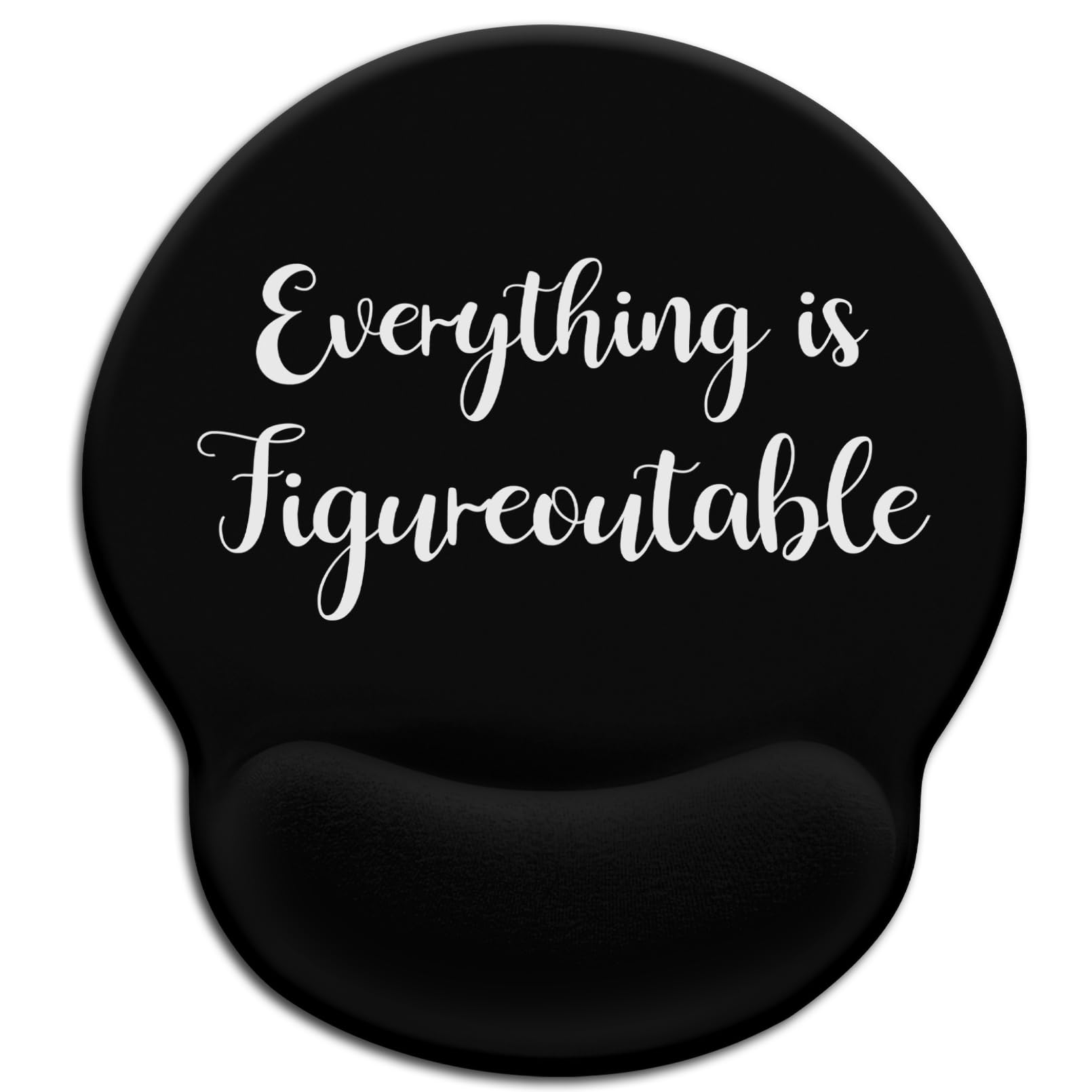 Limkrian Black Ergonomic Mouse Pad With Wrist Rest, Gaming Mousepad Wrist Support With Non-Slip Pain Relief Pu Base, Cute Comput