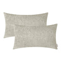 BRAWARM Chenille Throw Pillow Covers 12x20 Inches - Taupe Chenille Lumbar Pillow Covers Pack of 2, Solid Dyed Soft Chenille Pill