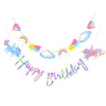 Propsicle Unicorn Happy Birthday Banner for Girls Birthday Decoration