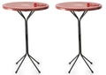 Goyal Steel & Furniture Restaurant Dining Bar Table Dining Table Easily Foldable And Light Weight Table (2, Red, For Standing Pe