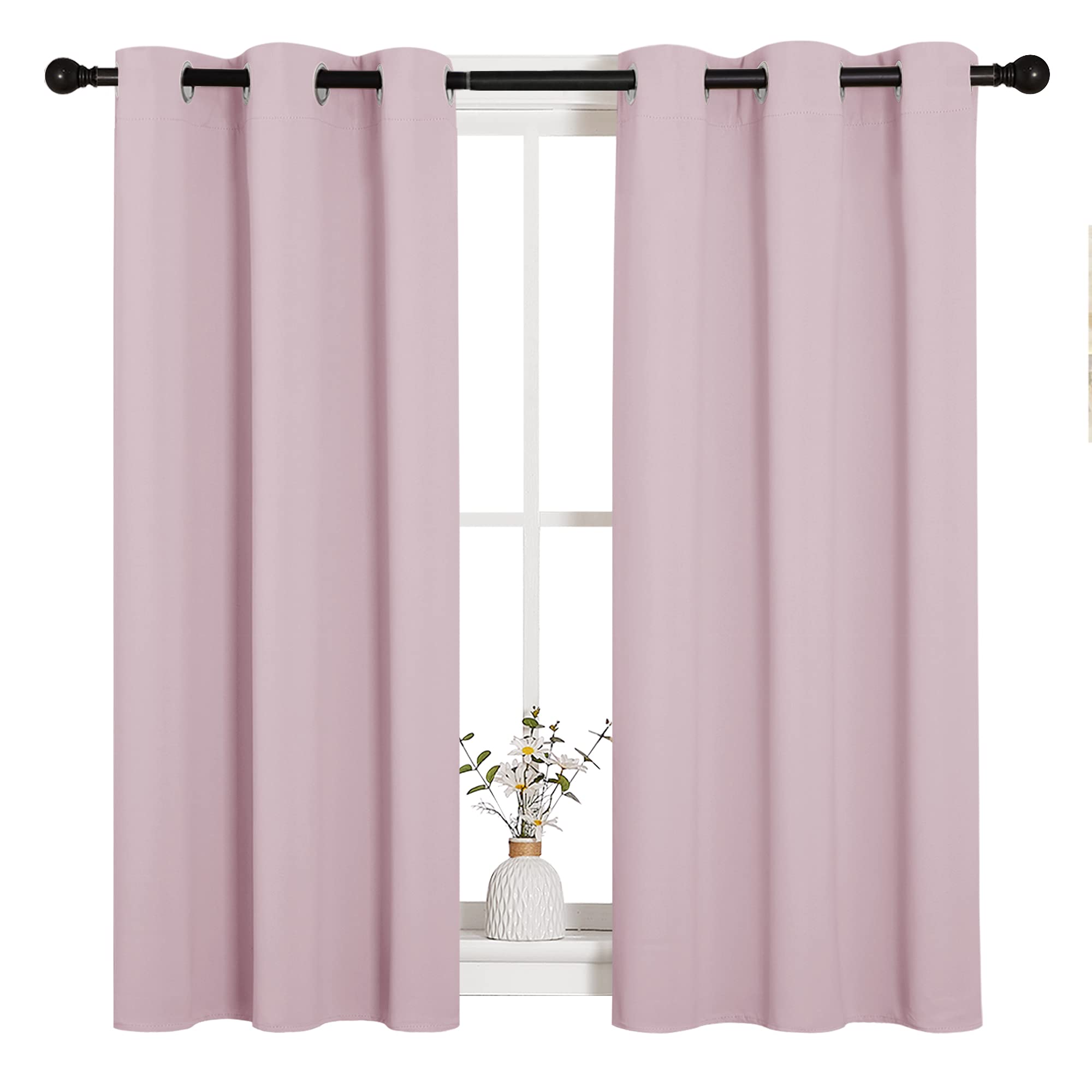NICETOWN Room Darkening Curtain Panels for Girls Room, Nursery Essential Thermal Insulated Grommet Drapes for Small Window (Baby