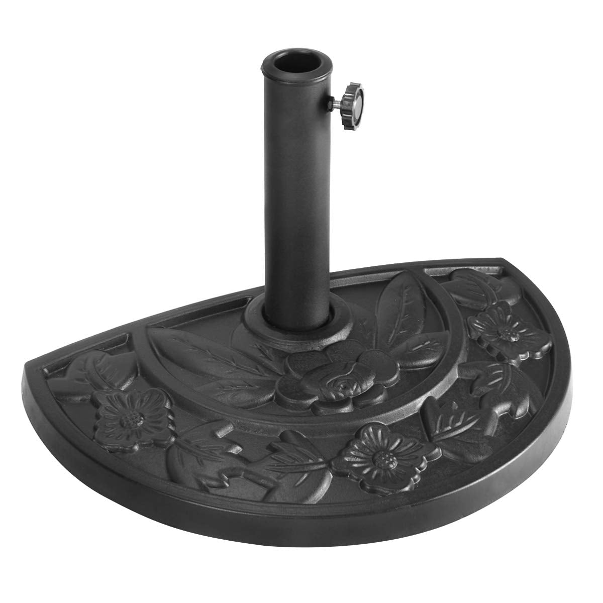Giantex 20' Outdoor Patio Half Round Umbrella Base Stand Black W/ 9Ft Half Round Umbrella (Stand)