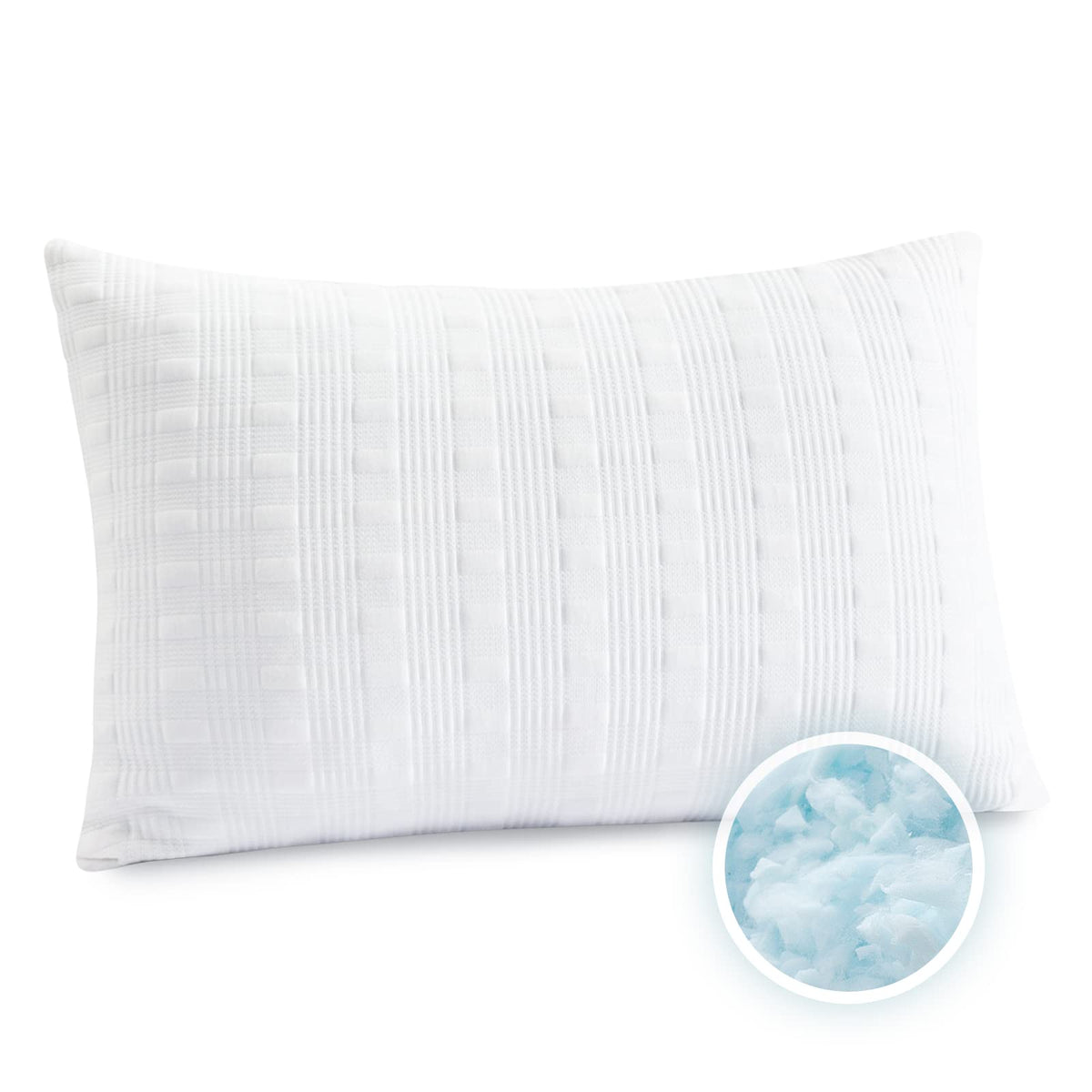 Meoflaw Cooling Pillows for Sleeping King Size,Shredded Memory Foam Bed Pillow with Double Sided Material Pillow Case,Adjustable