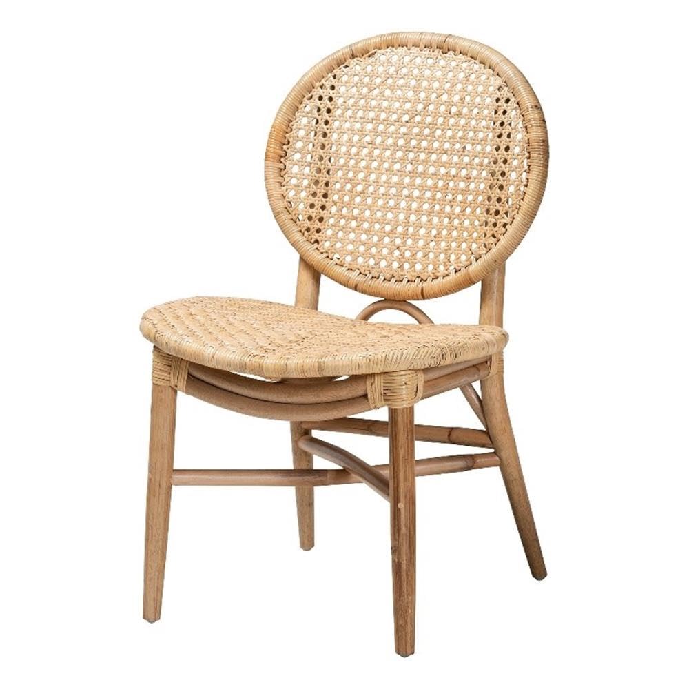 Baxton Studio Osaka Modern Bohemian Natural Brown Rattan Dining Chair