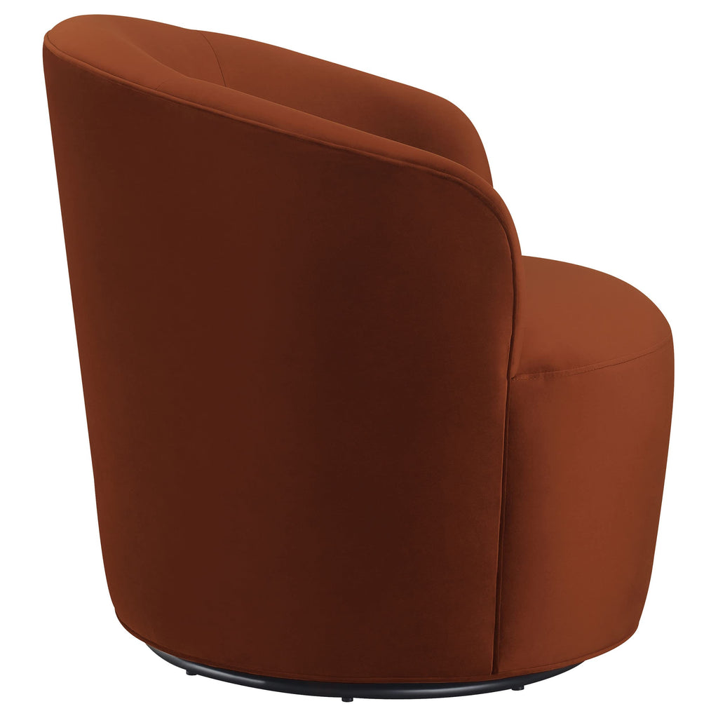 Coaster Home Furnishings Joyce Sloped Arms Swivel Chair Burnt Orange