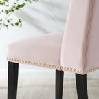 Modway Baron 19.5&Quot; Modern Velvet Dining Chairs In Pink/Black (Set Of 2)