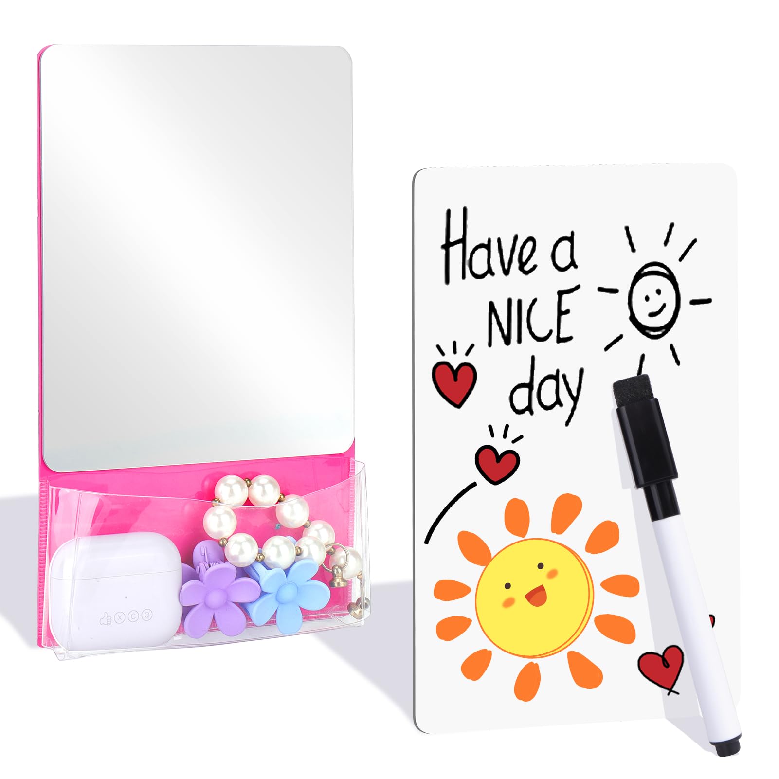 Xangnier School Locker Accessories For Girls With Magnetic Locker Mirror,Magnetic Whiteboard And Markers,Locker Decorations Stuf