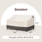Bestalent Patio Sofa Cover Waterproof Oxford Fabric Beige/Grey 62"W x 38"D x 35"H