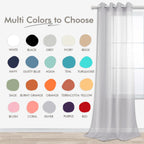 Koufall Silver Grommet Faux Linen Sheer Curtains 52X90 Inch Length