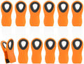 Vndueey 12 Pack Magnetic Chip Clips For Food Packages, Plastic Bag Clips With Magnet For Refrigerator - Orange