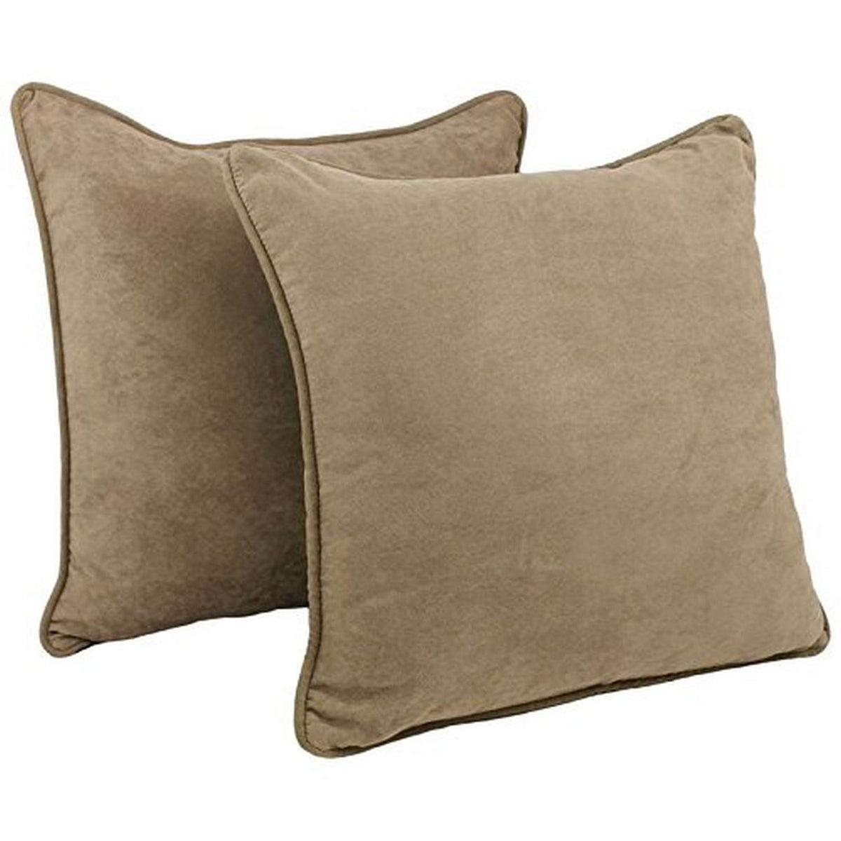 Blazing Needles Corded Microsuede Floor Pillows (Set of 2), 25&quot;, Java